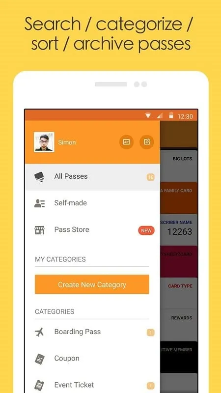 Pass2U Wallet mod interface showing premium features