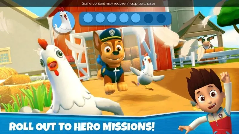 Screenshot displaying the unlocked characters and items in the PAW Patrol Rescue World mod.