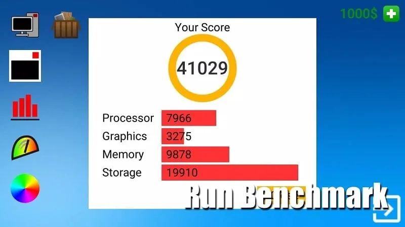 A completed PC build in PC Simulator.