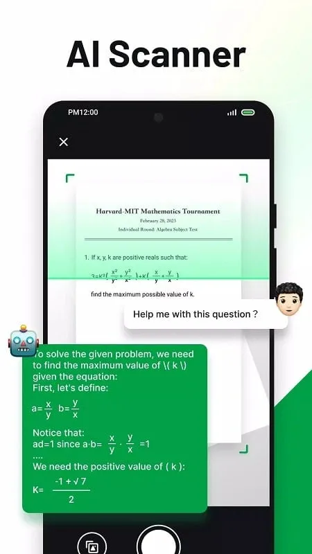 Example of using the AI chat feature in PDF AI Reader mod