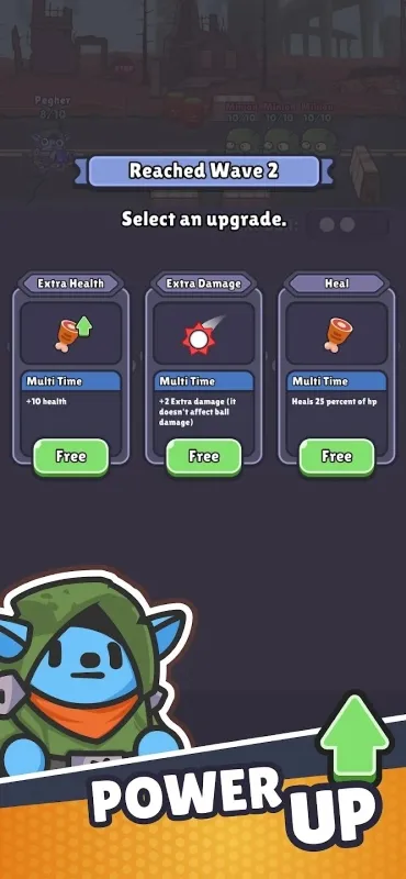 Unlocking upgrade options in the Pegher.io mod menu.