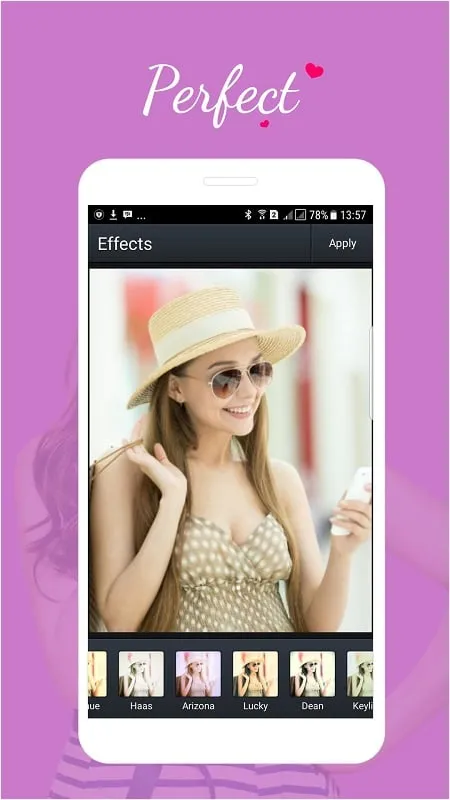Perfect365 mod interface showing premium features