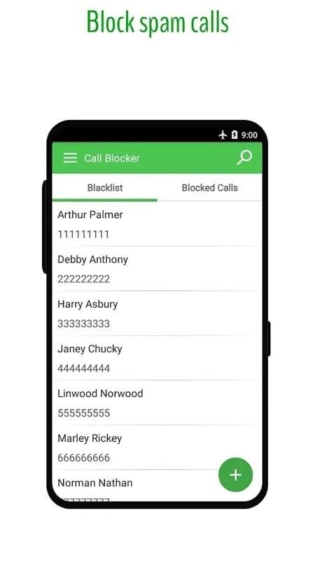 Registros de llamadas de Phone Call Blocker