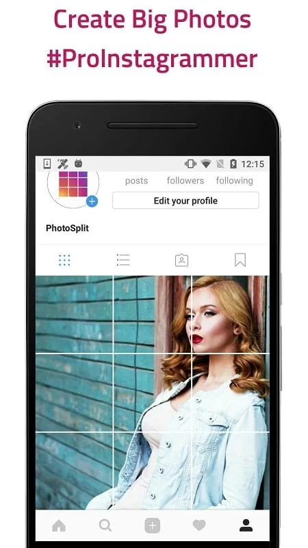 Tampilan antarmuka PhotoSplit Mod dengan fitur premium