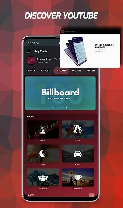Changing Themes in Pi Music Player Mod APK