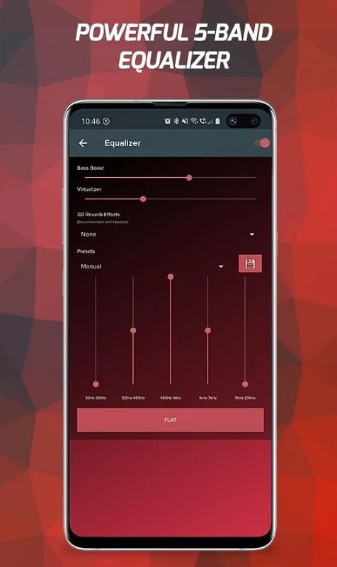 Using the equalizer in Pi Music Player Mod APK