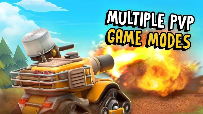 Tangkapan layar dalam game Pico Tanks yang menampilkan berbagai mode permainan yang tersedia.