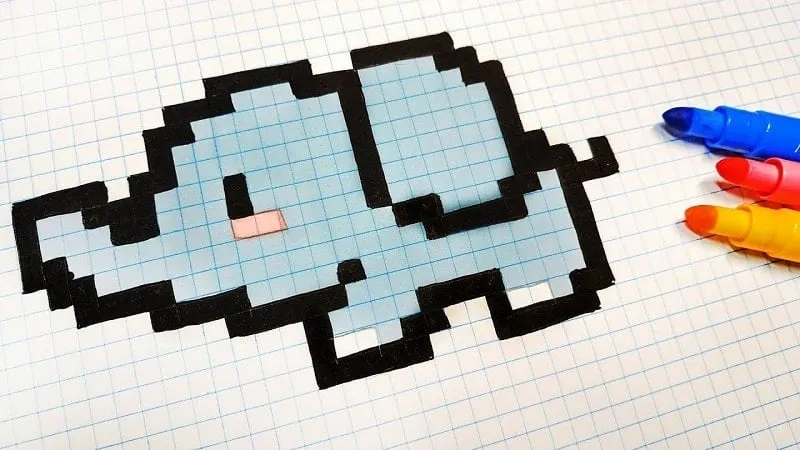 Pixel Art opening screen on a mobile device.