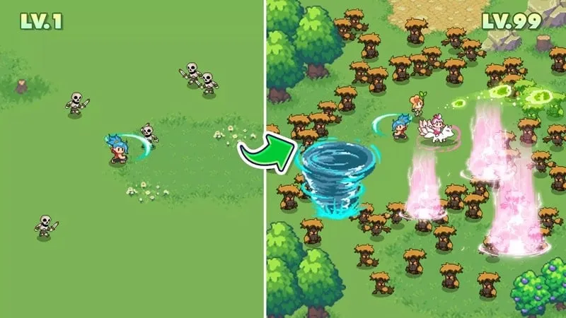 Hình ảnh hiển thị tính năng mod trong game Pixel Guardian War.