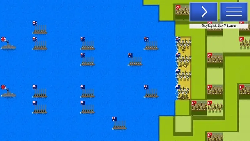 Hình ảnh gameplay Pixel Soldiers trên điện thoại.