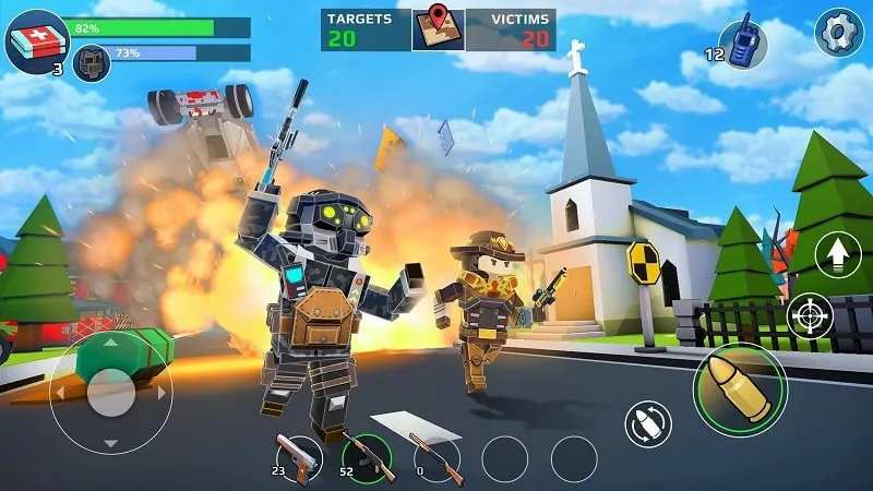 Selección de armas en PIXEL’S UNKNOWN BATTLE GROUND MOD APK.