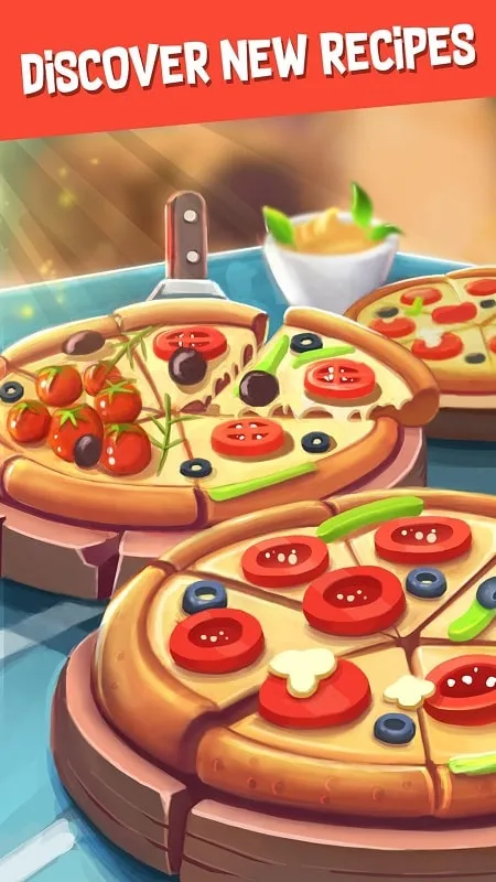 Hình ảnh nhà máy pizza được nâng cấp đầy đủ trong game.