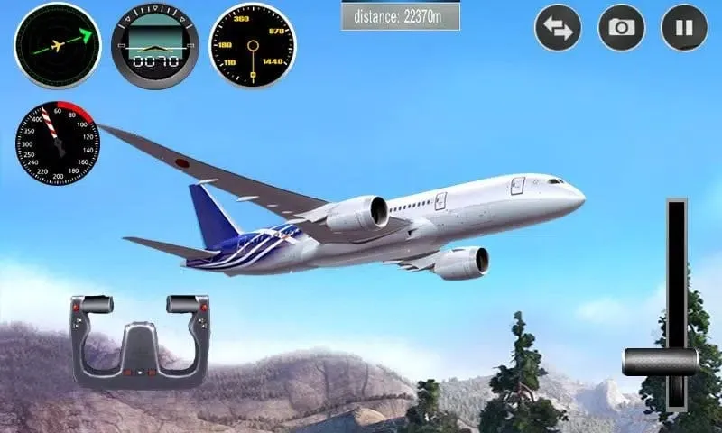 Decolagem de um avião no Plane Simulator 3D.