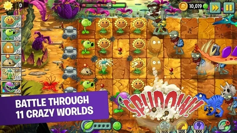 Plants vs Zombies 2 MOD APK - Tela do Jogo