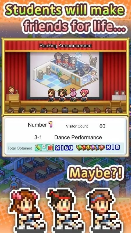 In-game view of Pocket Academy 3 showcasing different club activities.