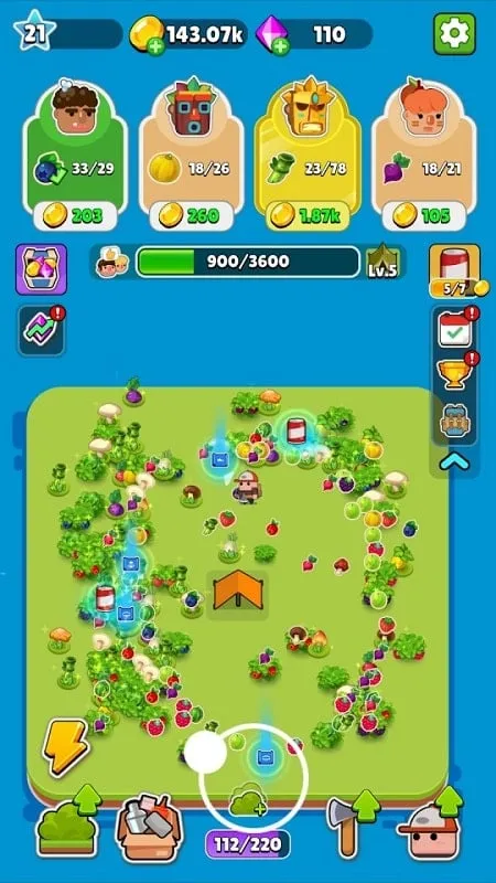 Recursos do MOD no Pocket Land