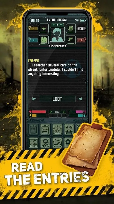 Tela de personalização de personagem no Pocket Survivor Expansion.