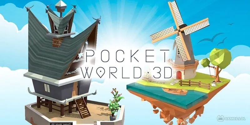 Construções disponíveis no Pocket World 3D.