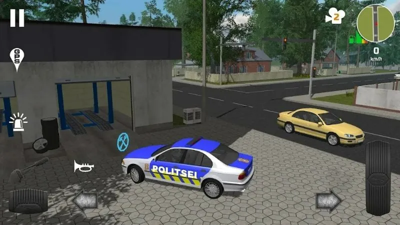 A detailed view of the in-car controls and interface in Police Patrol Simulator.