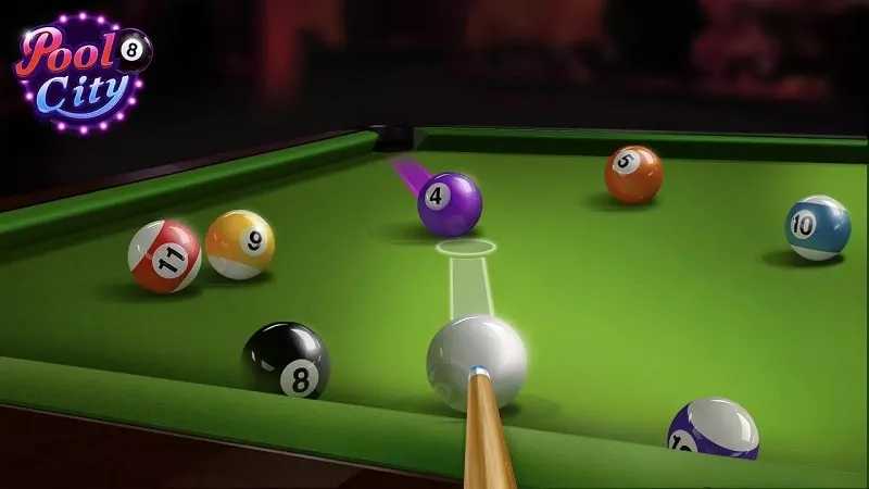 Funcionalidad de las guías extendidas en Pooking - Billiards City MOD