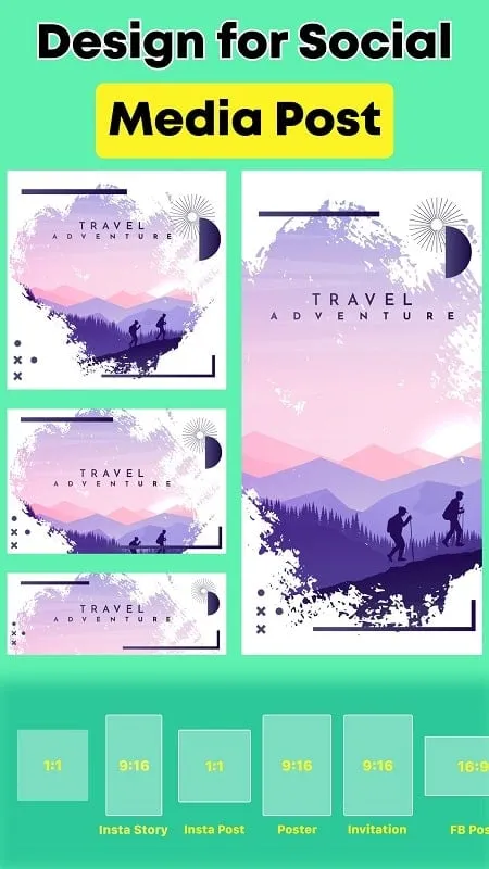 Poster Maker Flyer Maker mod showcasing template selection