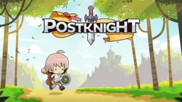 Postknight in-game screenshot showcasing the charming character design and vibrant world.