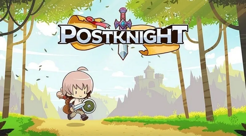 Postknight in-game screenshot showcasing the charming character design and vibrant world.