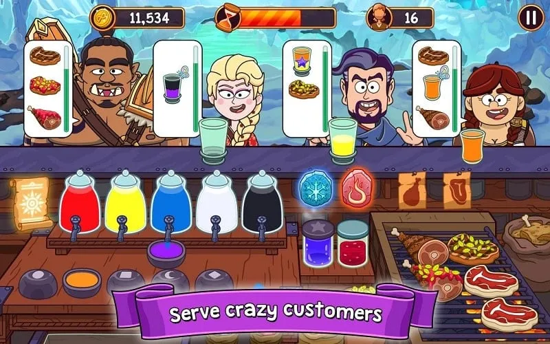 Potion Punch gameplay featuring colorful potion mixing.