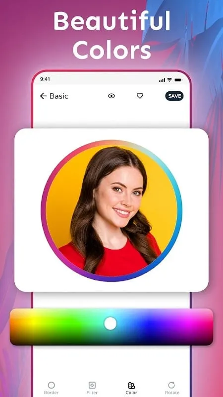 Applying a filter in Profile Picture Border Frame