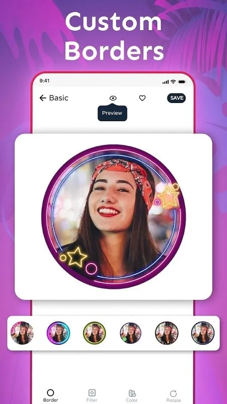 Customizing border colors in Profile Picture Border Frame