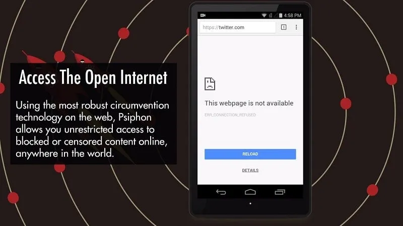 Psiphon Pro mod interface displaying connection status