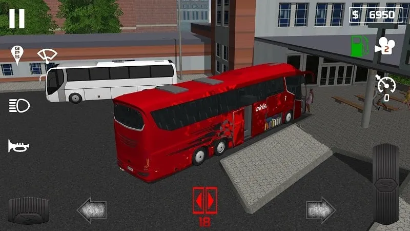 Vista del juego Public Transport Simulator desde la perspectiva del conductor