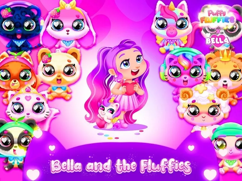 Screenshot dalam game Puffy Fluffies Toy Collector yang menampilkan gameplay dan lingkungan.