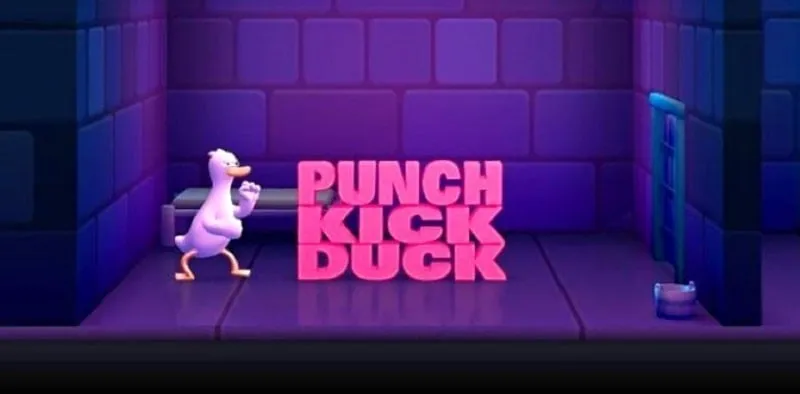 Tampilan utama Punch Kick Duck menampilkan karakter dan gameplay.
