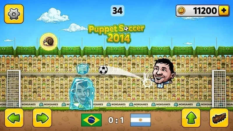 Memilih karakter di Puppet Soccer 2014.