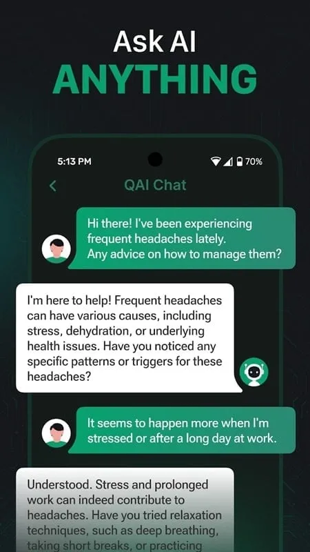 QAI Chat mod showing the chat interface
