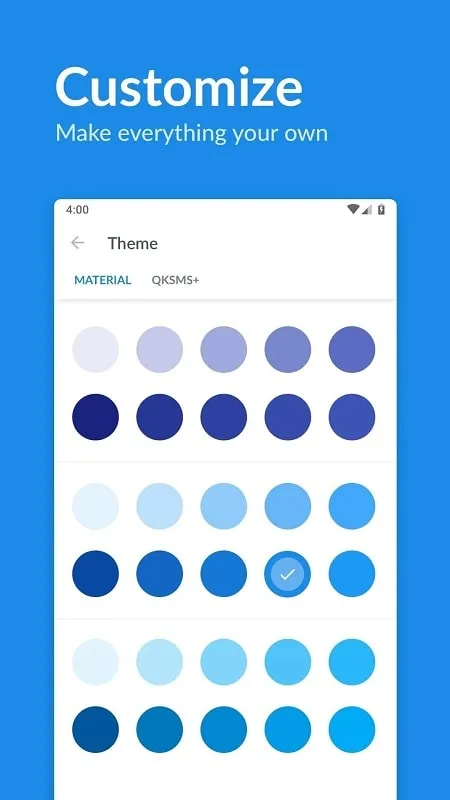 Customizing the layout and theme in QKSMS mod