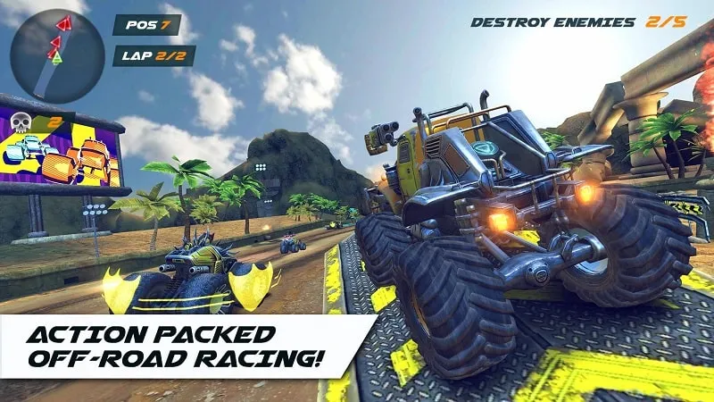 Hình ảnh trong game của menu nâng cấp trong RACE: Rocket Arena Car Extreme.