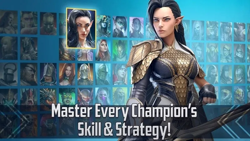 Character selection screen in Raid: Shadow Legends.