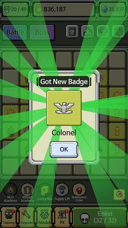 Recursos do mod do jogo Raising Rank Insignia.