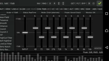 RE Equalizer FX mod interface showing premium features