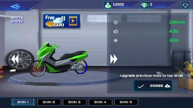 Customizing motorbikes in Real Drag Bike Racing mod.