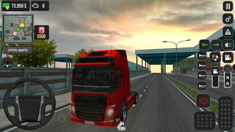 Tampilan peta Real Truck Simulator.