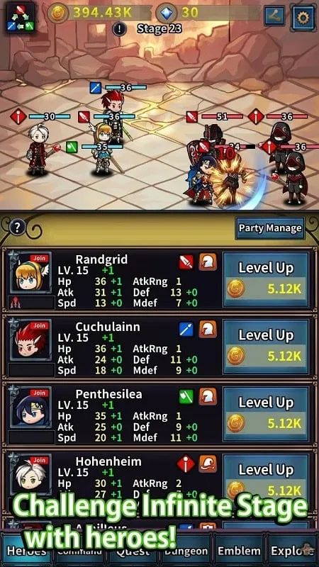 In-game screenshot depicting the vibrant world of Rebirth Heroes.