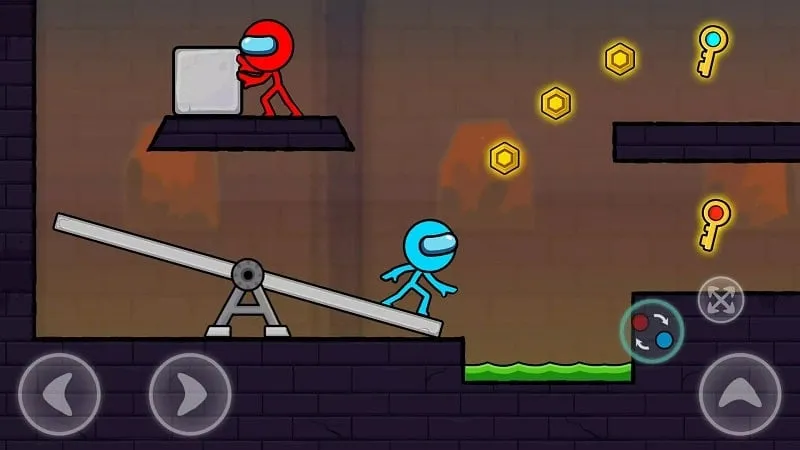 Red and Blue Stickman showcasing unique costumes in-game.