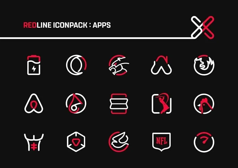 Exemplo de launchers suportados para RedLine Icon Pack