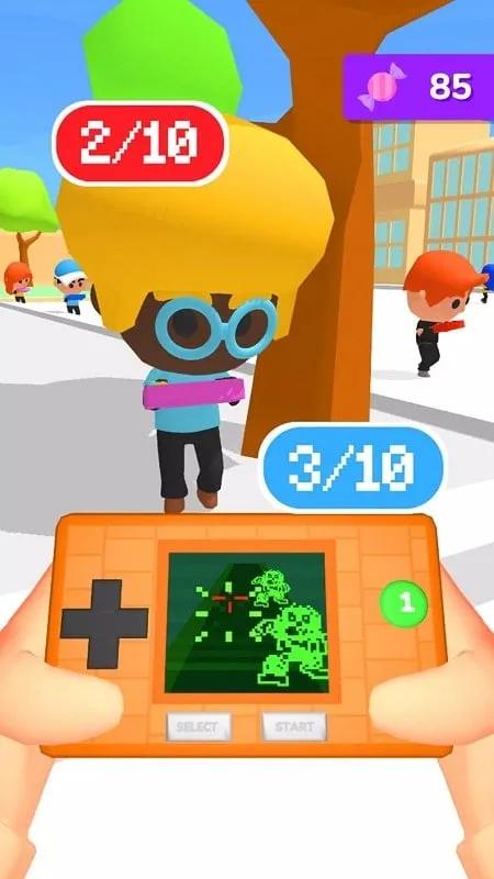 Gameplay of Retro Battle on a mobile device.