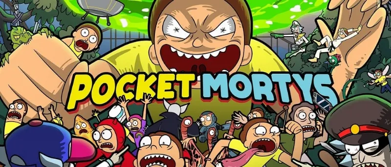 Rick and Morty Pocket Mortys game screen.