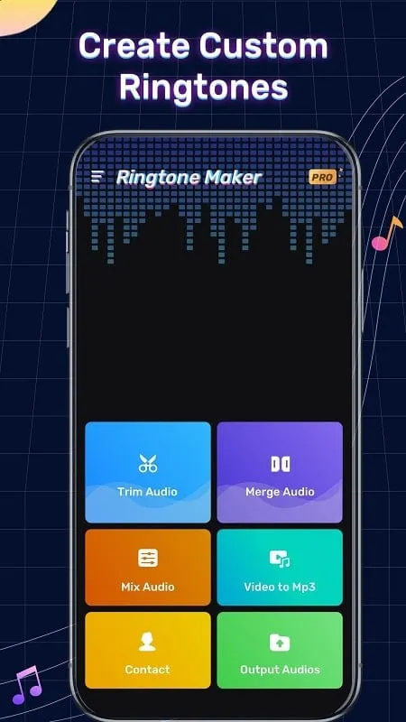 Ringtone Maker mod interface showing premium features