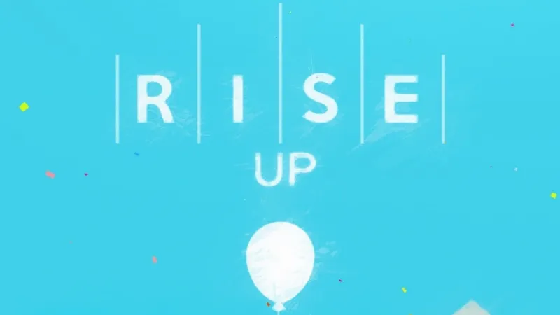 Gameplay Rise Up menampilkan balon dan perisai.